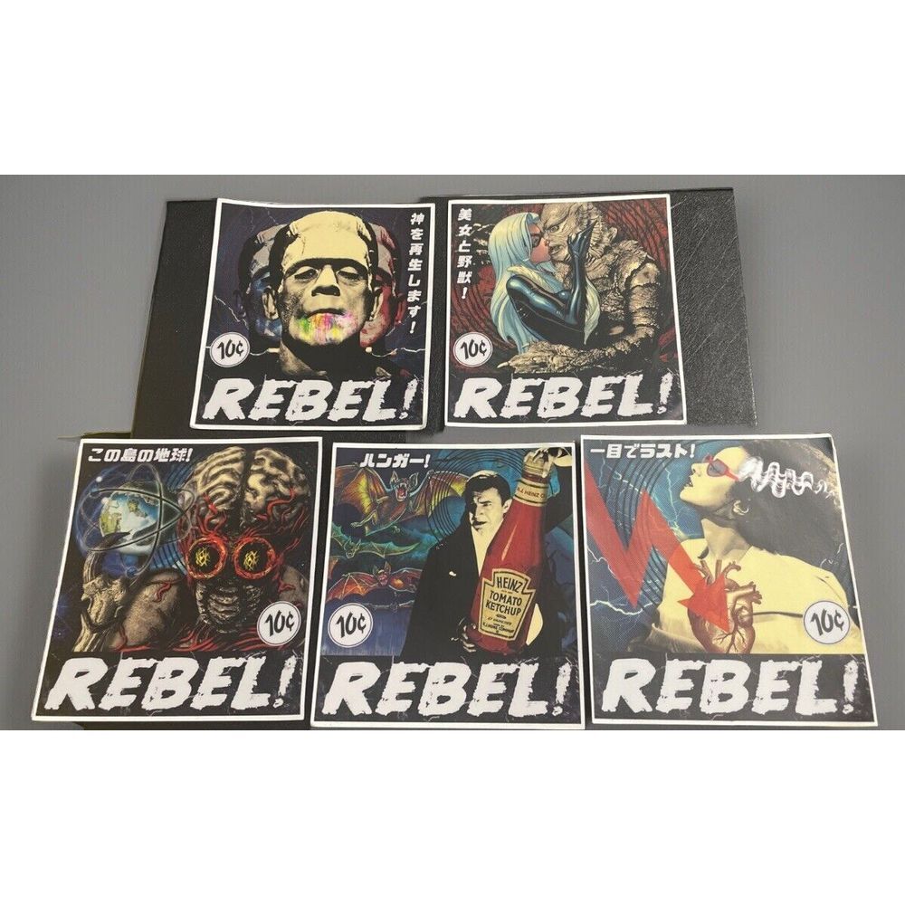 NEW✨Sticker Set 5 Horror‎ Movie Comic Book Style Halloween Dracula Frankenstein
